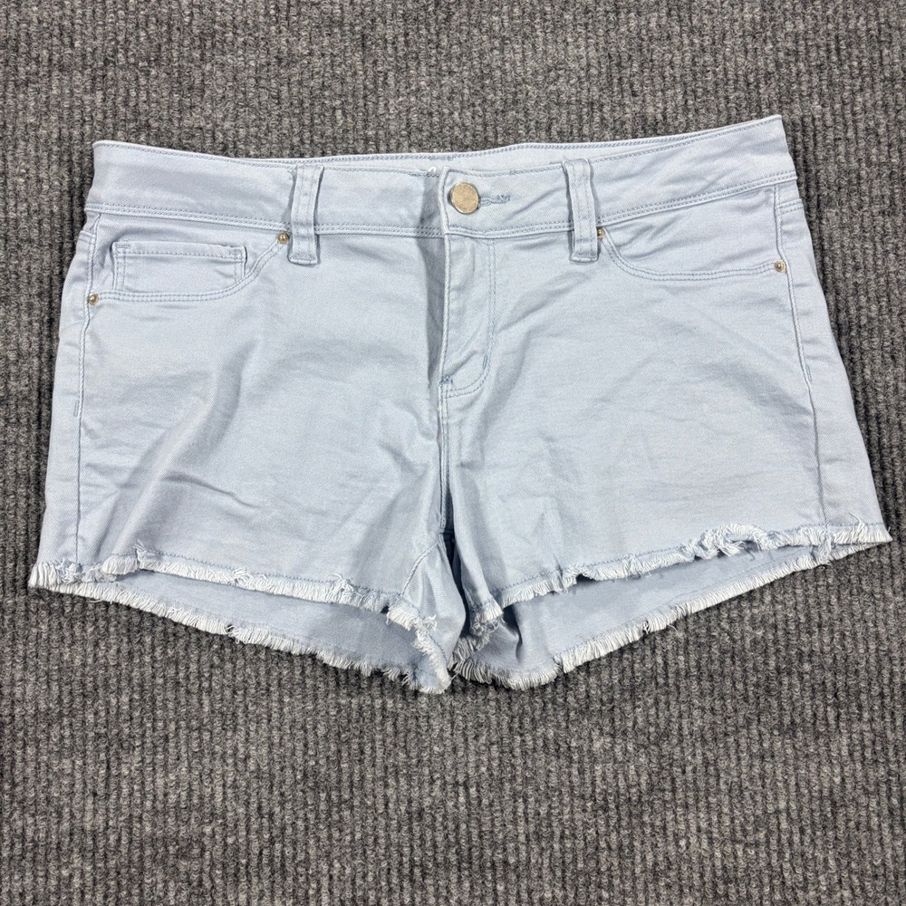 YMI Denim Shorts Womens 11 Light Blue Frayed Raw Hem Stretch S193274